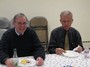 Tom Riley and Mark Treadup enjoy lunch
